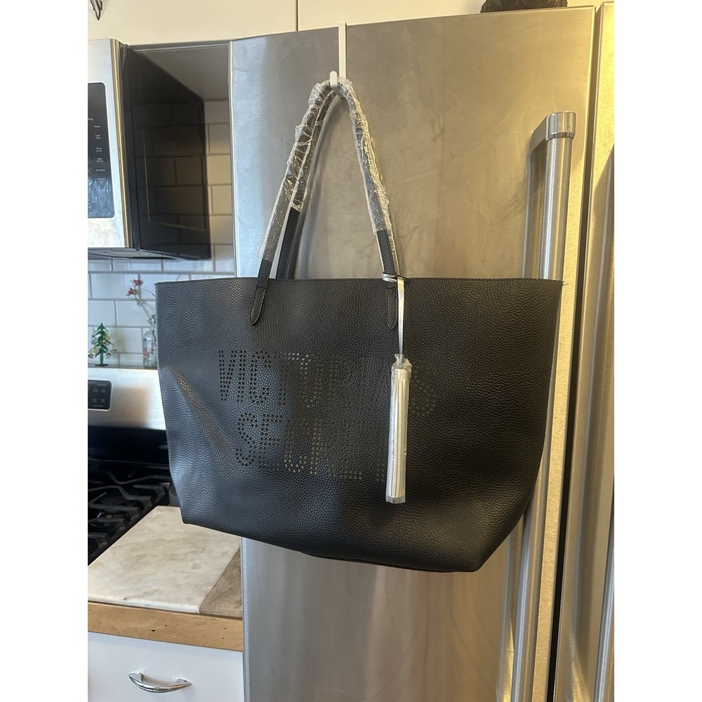Victoria's Secret Large Tote Bag New Bl/Silver Beach Pool Resort Baby School